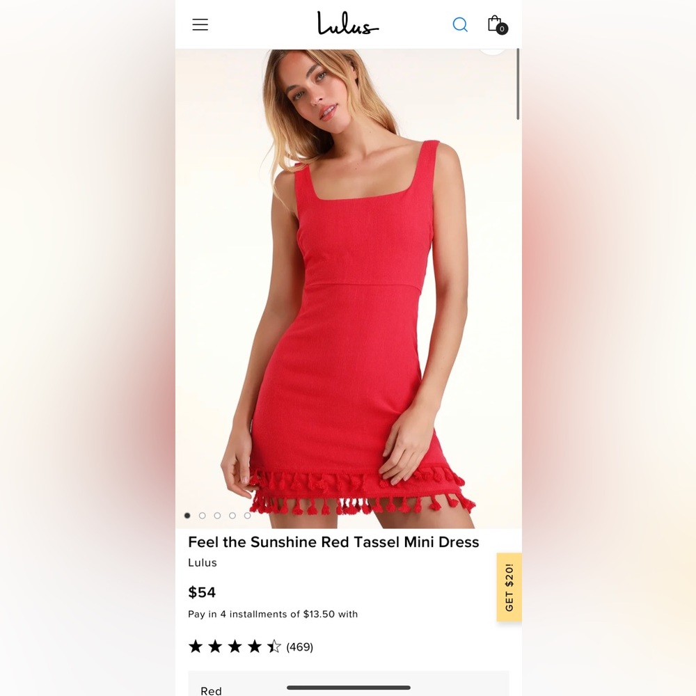 Lulus red tassel dress